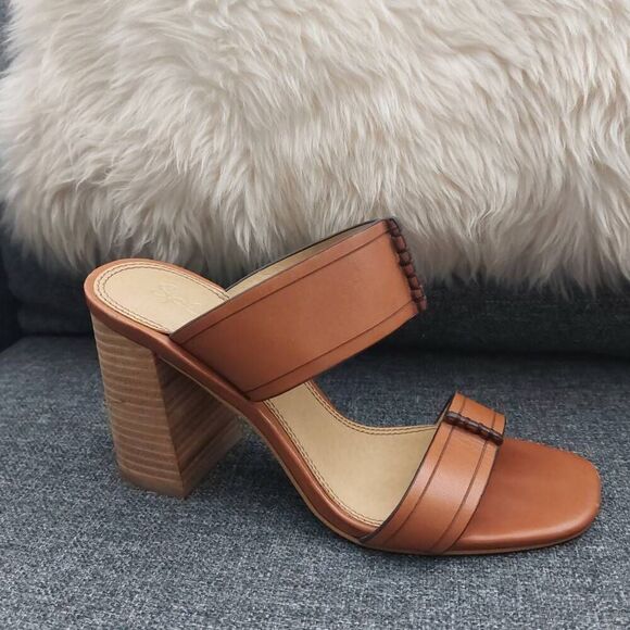 SPLENDID Tacy Double Strap Leather Stacked Block 3.25" Heel Size 7 - Picture 3 of 11